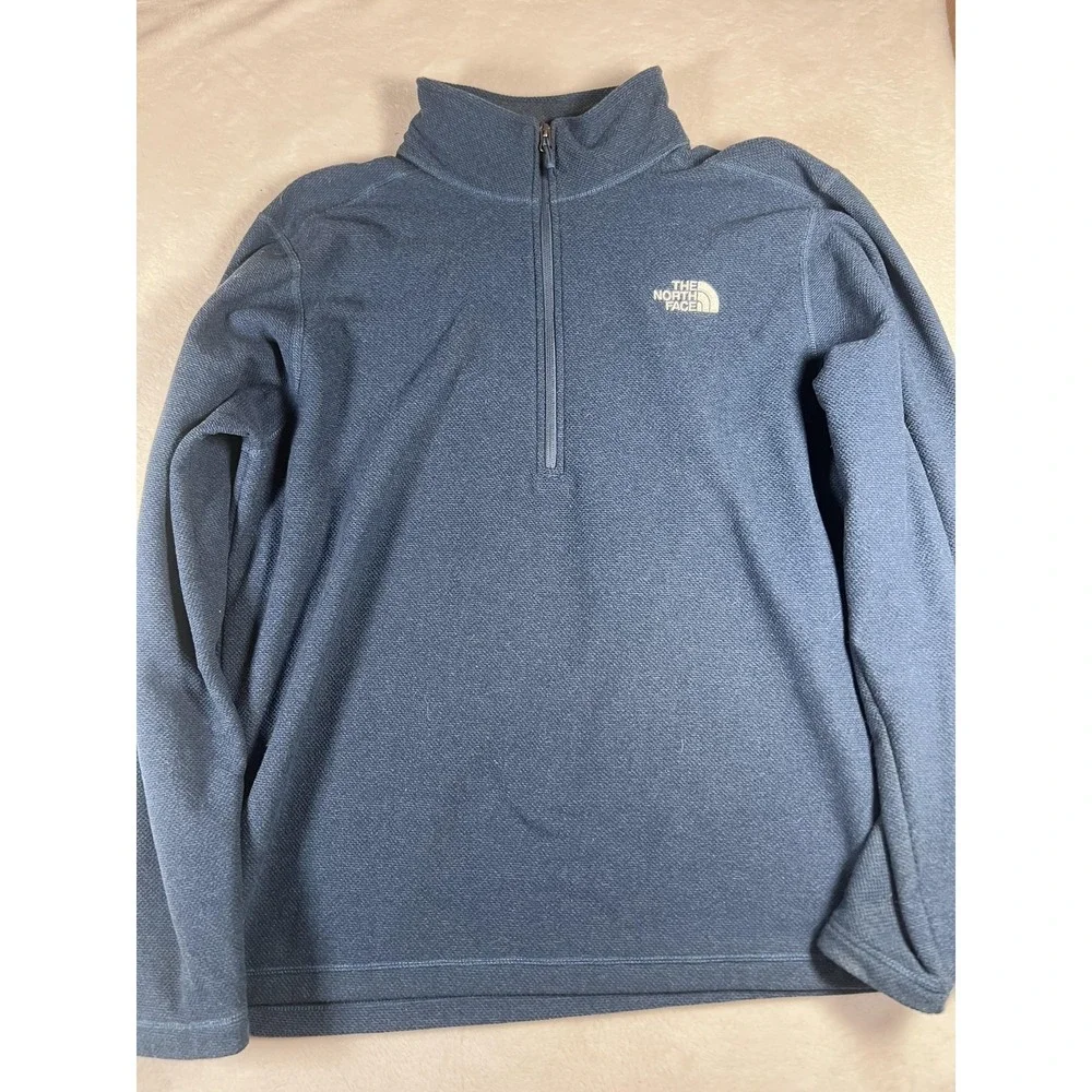 The North Face Pullover Mens‎ XL Blue 1/4 Zip Fleece Performance Hiking Top
